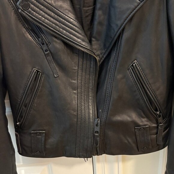 Michael Kors Black Leather Jacket - Picture 5 of 7